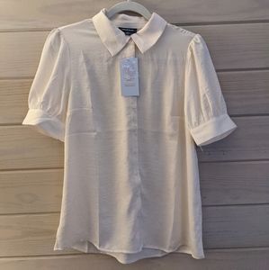 NWT Modcloth cream vintage-style shirt